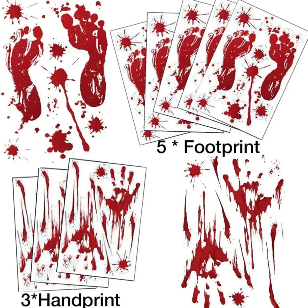 2 pk Halloween Decorations 126 PCS Halloween Window Clings, 8 Sheets Bloody Hand